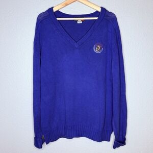 VTG 1995 US Open Golf Collection V Neck Sweater Mens M Blue‎ USA Cotton Knit 90s